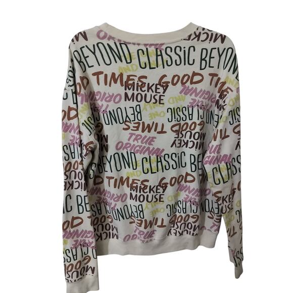 3678)Disney Mickey Mouse All Over Graffiti Print Beyond Classic Sweatshirt L - Picture 5 of 6